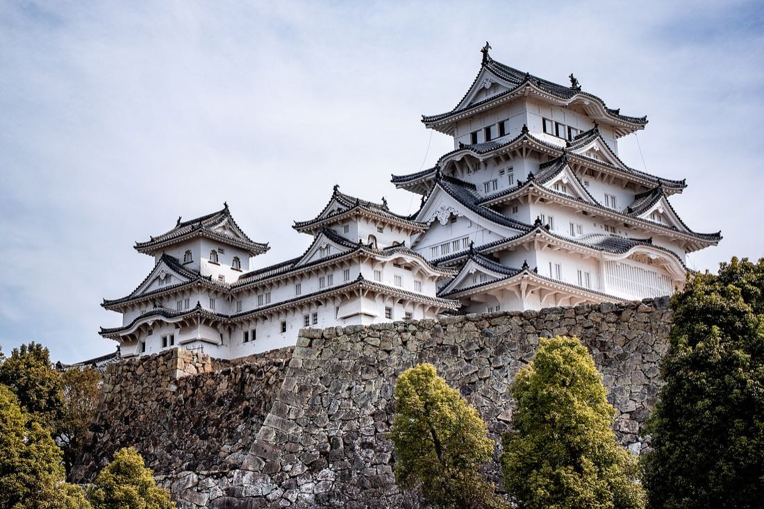 The white main keep of Himeji Castle